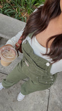 Load image into Gallery viewer, PUMPKIN PATCH OVERALLS (OLIVE)
