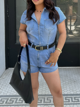 Load image into Gallery viewer, LOST IN DENIM ROMPER
