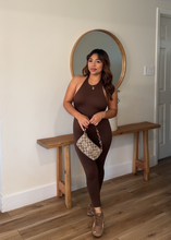 Load image into Gallery viewer, DON&#39;T LOOK BACK JUMPSUIT (BROWN)
