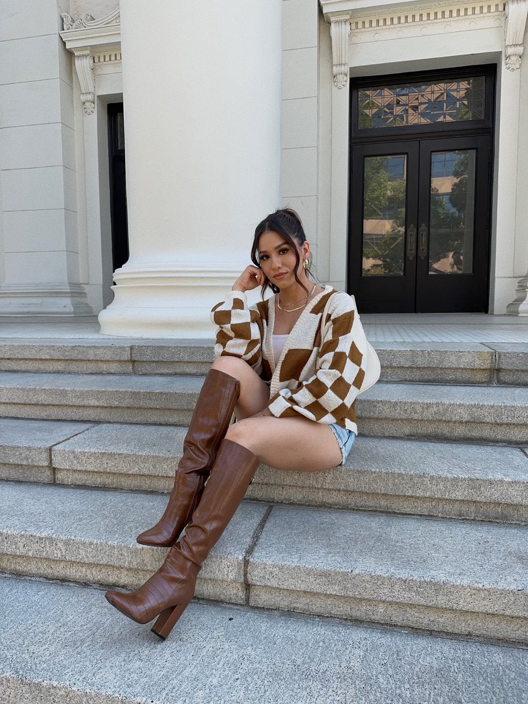CHECKED IN CARDIGAN
