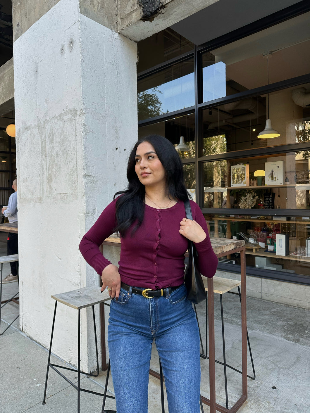 FULL COMFORT CARDIGAN (BURGUNDY)