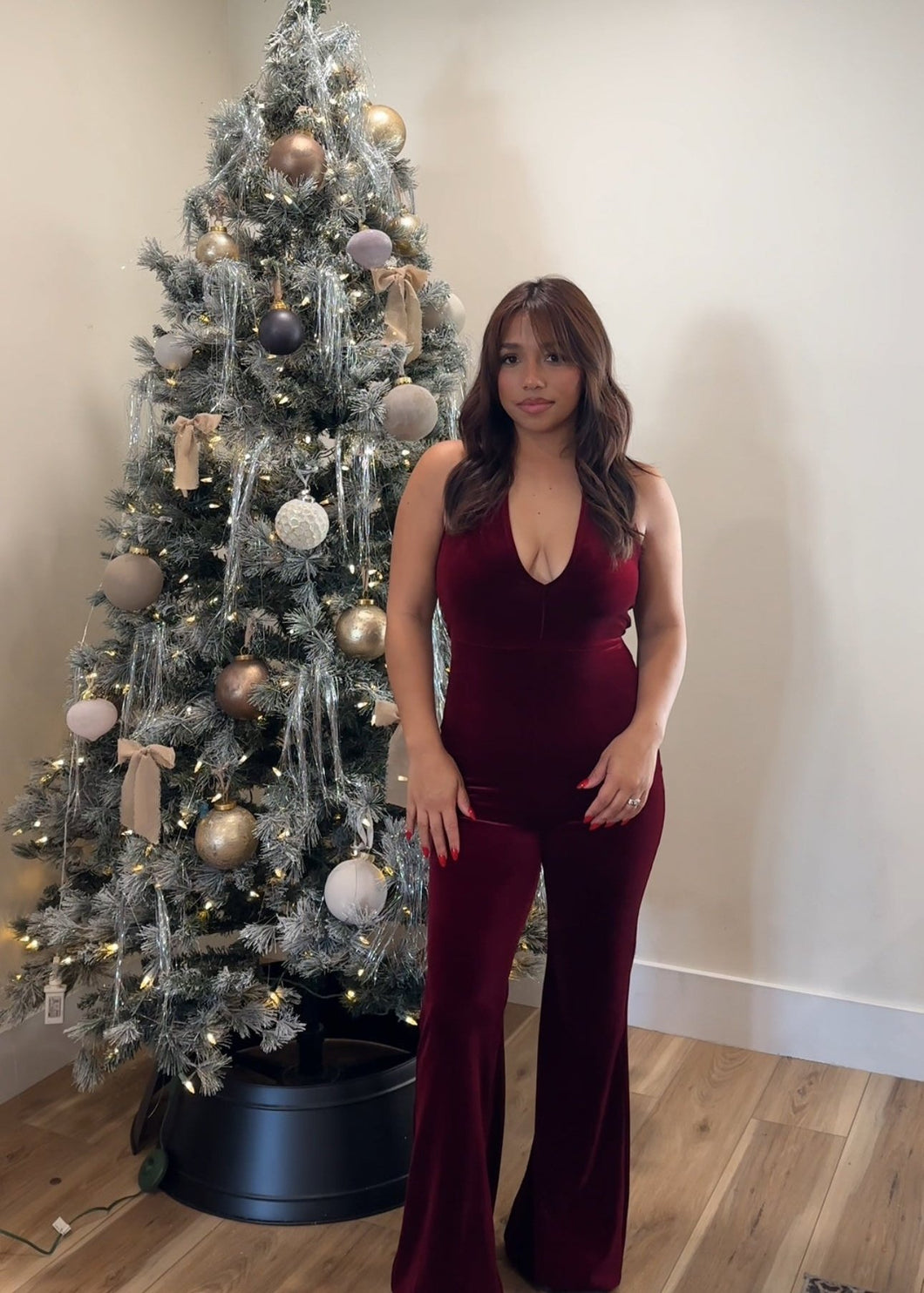 HOLIDAY MAGIC JUMPSUIT (BURGUNDY)